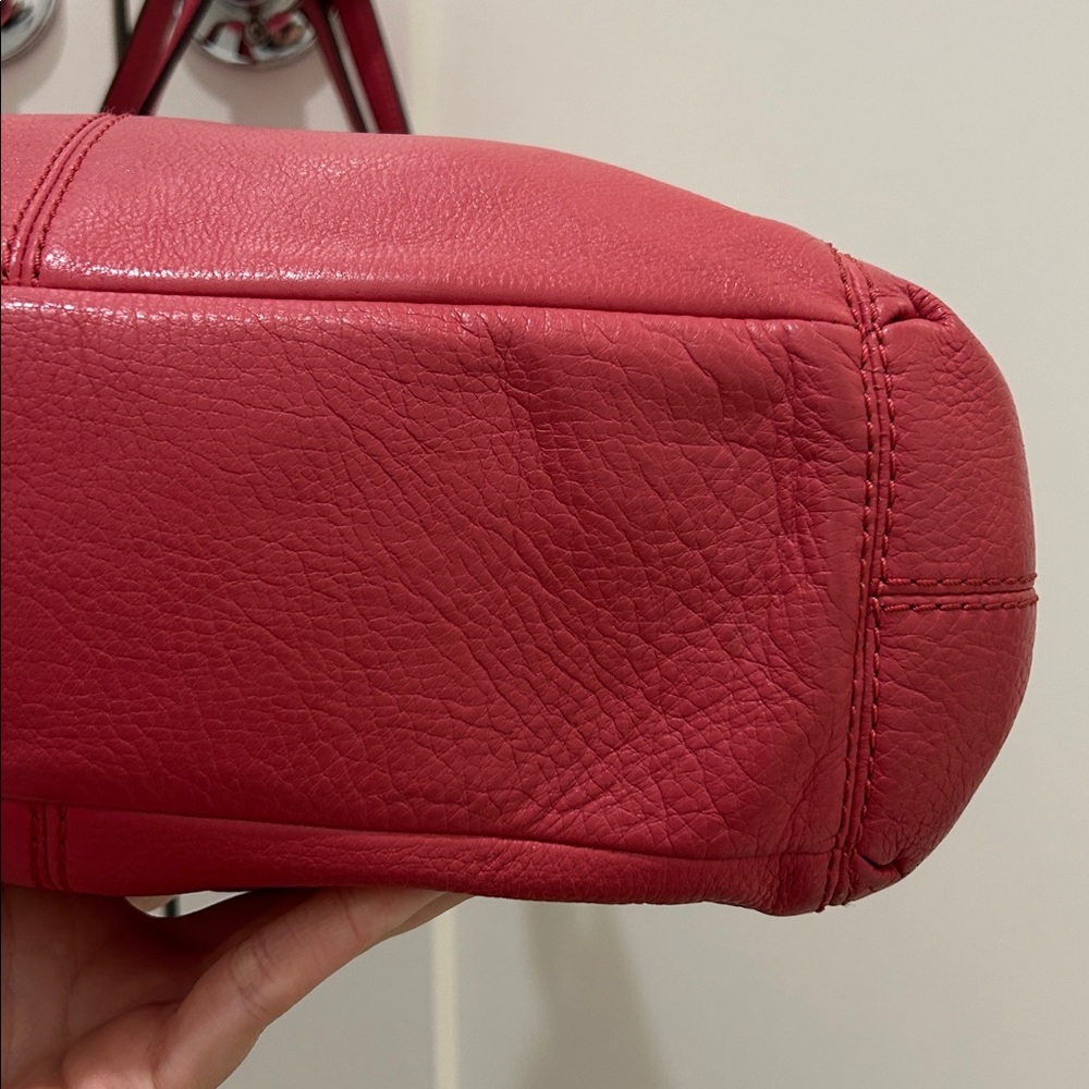 Coach Lexy Pebbled Leather Shoulder Bag in Strawberry Pink - Picture 11 of 13